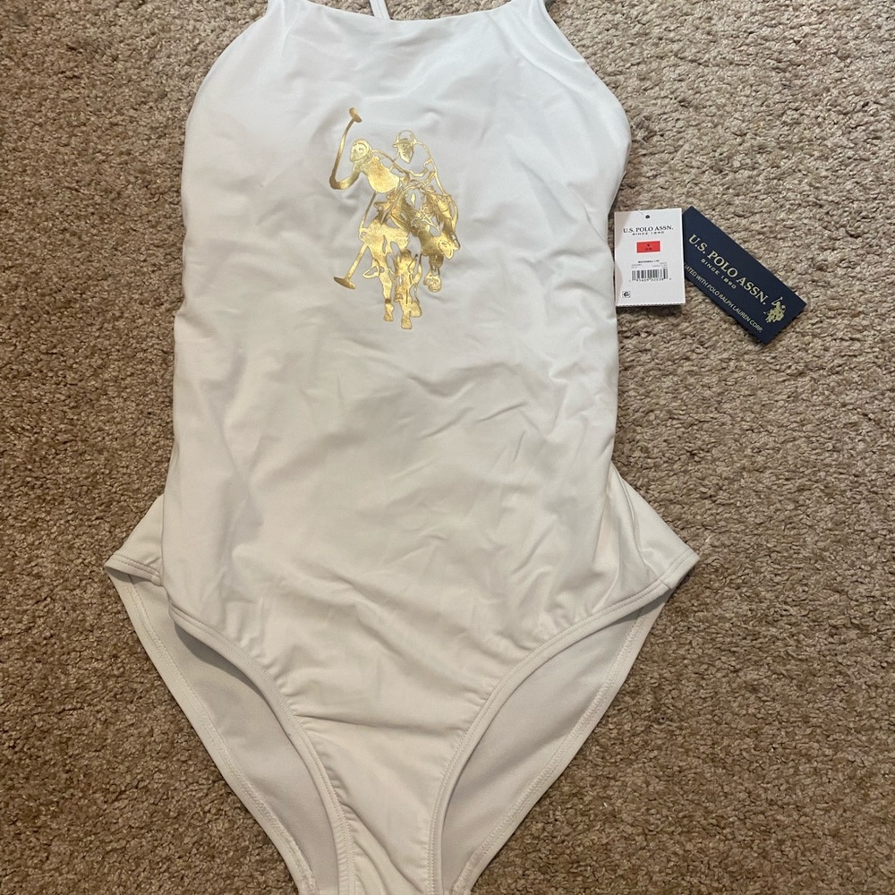 US POLO ASSN. White Women’s bathing suite. NWT
